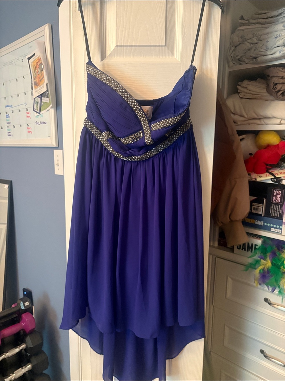 GB girls Purple High-Low Beaded Evening Dress
